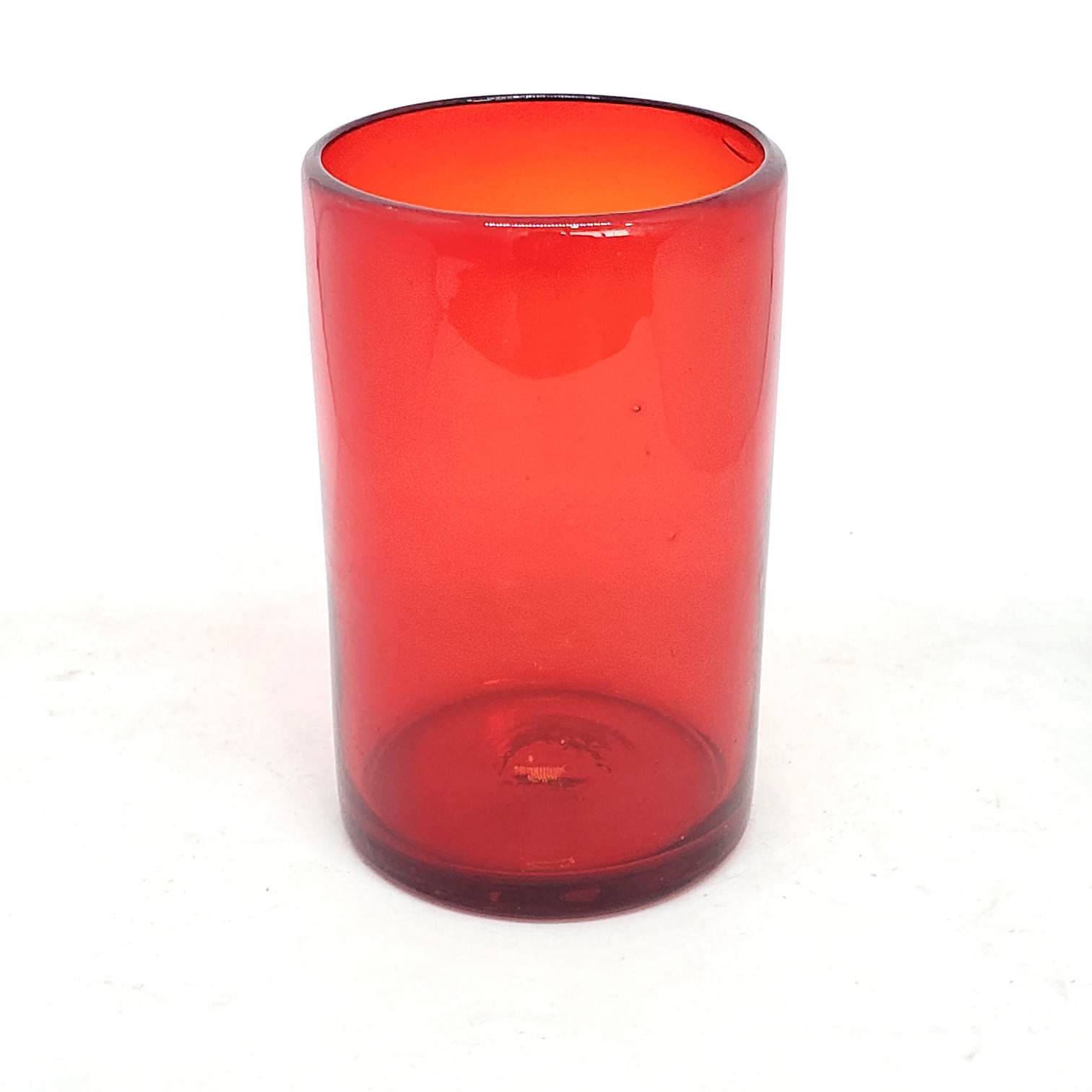 Vasos de Vidrio Soplado / Juego de 6 vasos grandes color rojo rubí / Éstos artesanales vasos le darán un toque clásico a su bebida favorita.
